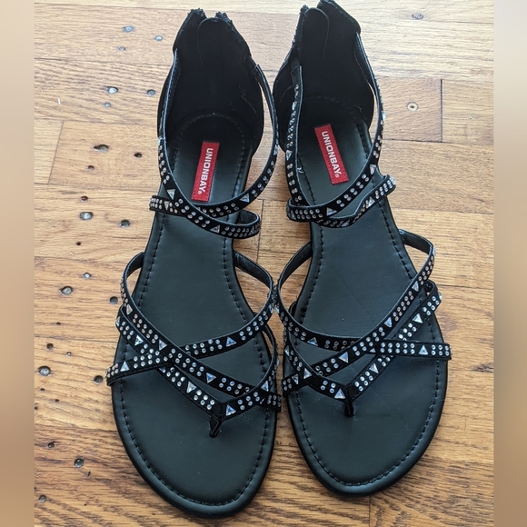 NWOT Union Bay Rhinestone Strappy Sandals - Picture 1 of 7